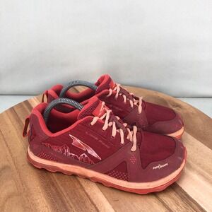 Altra Lone Peak Youth Trail Running Shoes Maroon Red Size 3 Barefoot Zero Drop